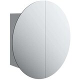 vidaXL Kupaonski ormarić s okruglim ogledalom LED Siva 47x47x17 5 cm | shoptok.hr