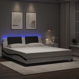 Furnova Posteljni okvir z LED lučkami belo črn 180x200 cm umetno usnje, (21934074) Cene