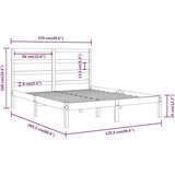  Posteljni okvir bel iz trdne borovine 120x200 cm, (20684893) | Shoptok.si