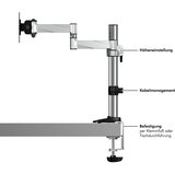 Icybox enojni namizni nosilec za monitor do diagonale 27 IB-MS403-T | Shoptok.si