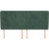  Uzglavlje s ušima tamnozeleno 163x23x118/128 cm baršunasti | shoptok.hr