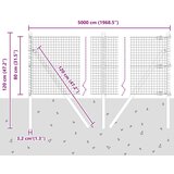 vidaXL varjena žična ograja z 13 stebrički Zelena 0.8x50 m Jeklo | Shoptok.si