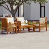 The Living Store Vrtna lounge garnitura z blazinami 5-delna trden akacijev les - Vrtna Sedežna Garnitura, (21467040) | Shoptok.si