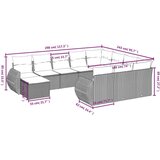  11-dijelni set vrtnih sofa od poliratana s jastucima sivi | shoptok.hr