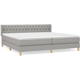 Maison Chic Box spring postelja - Vzmetna postelja z vzmetnico svetlo siva 200x200 cm blago SL20297, (21893274) | Shoptok.si