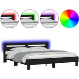  Okvir za krevet s uzglavljem i LED crni 180x200 cm | shoptok.hr