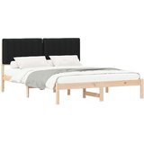  Posteljni okvir z oblazinjenim vzglavjem Črna 150 x 200 cm, (5000101440) | Shoptok.si
