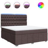 vidaXL Box spring postelja z vzmetnico temno rjava 180x200 cm blago, (21308758) Cene