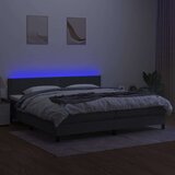  Box spring postelja z vzmetnico LED temno siva 200x200 cm blago, (20726029) | Shoptok.si