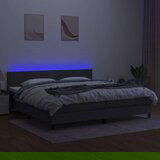  Box spring s madracem LED tamnosivi 200x200 cm tkanina | shoptok.hr