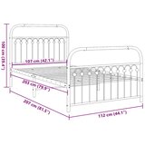 Metalni okvir kreveta uzglavlje i podnožje crni 107x203 cm | shoptok.hr