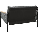  Vrtna klupa s jastucima 116 cm crna čelična | shoptok.hr