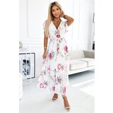 numoco basic Numoco pleated midi dress with neckline and frills | Shoptok.si