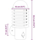 vidaXL Zunanja stenska svetilka s senzorjem črna nerjaveče jeklo | Shoptok.si