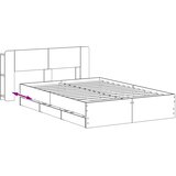  Okvir kreveta s pohranom Dimljeni hrast 135 x 190 cm | shoptok.hr