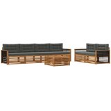 vidaXL Zunanja garnitura za sedenje 7 pcs Naravna in antracitna, (5000281715) | Shoptok.si