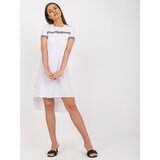 Fashion Hunters Casual white dress with an asymmetrical cut | shoptok.hr