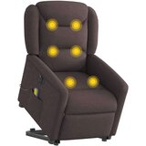  Električni masažni naslonjač na podizanje od tkanine tamnosmeđi | shoptok.hr