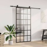  Klizna vrata s priborom crna 102 x 205 cm od ESG stakla | shoptok.hr