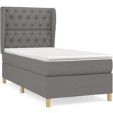  Box spring postelja z vzmetnico temno siva 80x200 cm blago, (20790159) | Shoptok.si