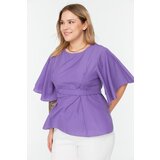 Trendyol Curve Purple Tie Detailed Woven Blouse | ePonuda.com