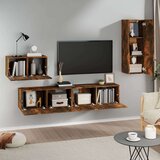  Komplet TV omaric 4-delni dimljen hrast inženirski les, (20734530) | Shoptok.si