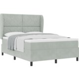 Box Spring Krevet s Madracem Svjetlosiva 160x200 cm Baršun | shoptok.hr