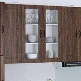  Zidni stakleni ormarić Lucca Smeđi hrast 80 x 31 x 100 cm | shoptok.hr