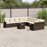 vidaXL 11-dijelni set vrtnih sofa od poliratana s jastucima smeđi | shoptok.hr