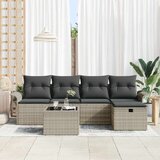  Sjedeća garnitura za vrt 6 kom. Poli ratan Siva 55 x 55 x 37 cm | Shoptok.si