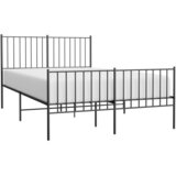  Metalni okvir kreveta uzglavlje i podnožje crni 120x190 cm | shoptok.hr