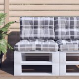 vidaXL Jastuk za palete sivi karirani 50 x 40 x 12 cm od tkanine Cijene