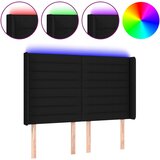 Maison Chic led posteljno vzglavje - vzglavna omarica - nočna omarica črno 147x16x118/128 cm blago, (21712651) Cene