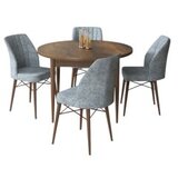 Hanah home set trpezarijski sto i 4 stolice rox baroque grey | ePonuda.com