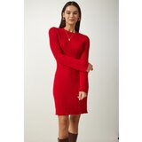 Happiness İstanbul Women's Red Corded A-Line Knitwear Dress Cene