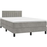  Box spring s madracem LED svjetlosivi 120x200 cm baršun | shoptok.hr