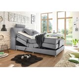 MID.YOU POSTELJA BOXSPRING 120 cm x 200 cm , tekstil, leseni material svetlo siva | Shoptok.si