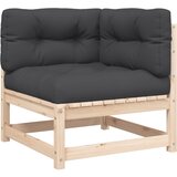  The Living Store Vrtni kotni kavč z blazinami trdna borovina - Vrtni Kavč, (21447812) | Shoptok.si