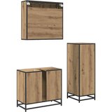 vidaXL Set namještaja za kupaonicu s ladicama 3 pcs hrast artisan | shoptok.hr