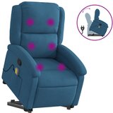 Maison Chic masažni naslanjač - Relax naslanjač s funkcijo vstajanja moder žamet, (22134348) | Shoptok.si