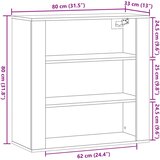  Zidni ormarić boja staro drvo 80 x 33 x 80 cm konstruirano drvo | shoptok.hr