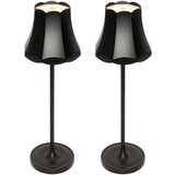 QAZQA Set van 2 retro tafellampen zwart oplaadbaar IP44 - Granny Cene