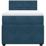 Box spring krevet s madracem plavi 90x200 cm baršunasti | shoptok.hr