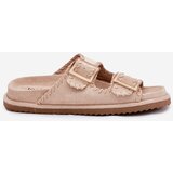 Boto Women's Sandals With Buckles And Decorative Stitching Beige Visley | shoptok.hr