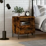 vidaXL Nočna omarica dimljeni hrast 40x35x47,5 cm inženirski les | Shoptok.si