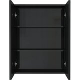  Kupaonski ormarić s ogledalom 60x15x75 cm MDF sjajni crni | shoptok.hr