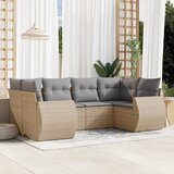 Maison Chic Seti vrtnega pohištva - Vrtna garnitura - Vrtni pohištvo set 6-delna z blazinami bež poli ratan, (21813470) | Shoptok.si