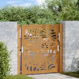 vidaXL Vrtna vrata 105x105 cm otporni čelični valoviti dizajn | shoptok.hr
