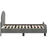  Posteljica za malčke z vzglavjem Temno siva 70 x 140 cm Žamet, (5000105466) | Shoptok.si