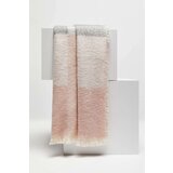 Marisse Powder Pink Checkered Scarf With Frayed Edge | shoptok.hr
